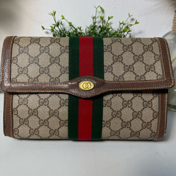 💕GUCCI  Sherry line Vintage Clutch Bag💕 - Picture 1 of 16
